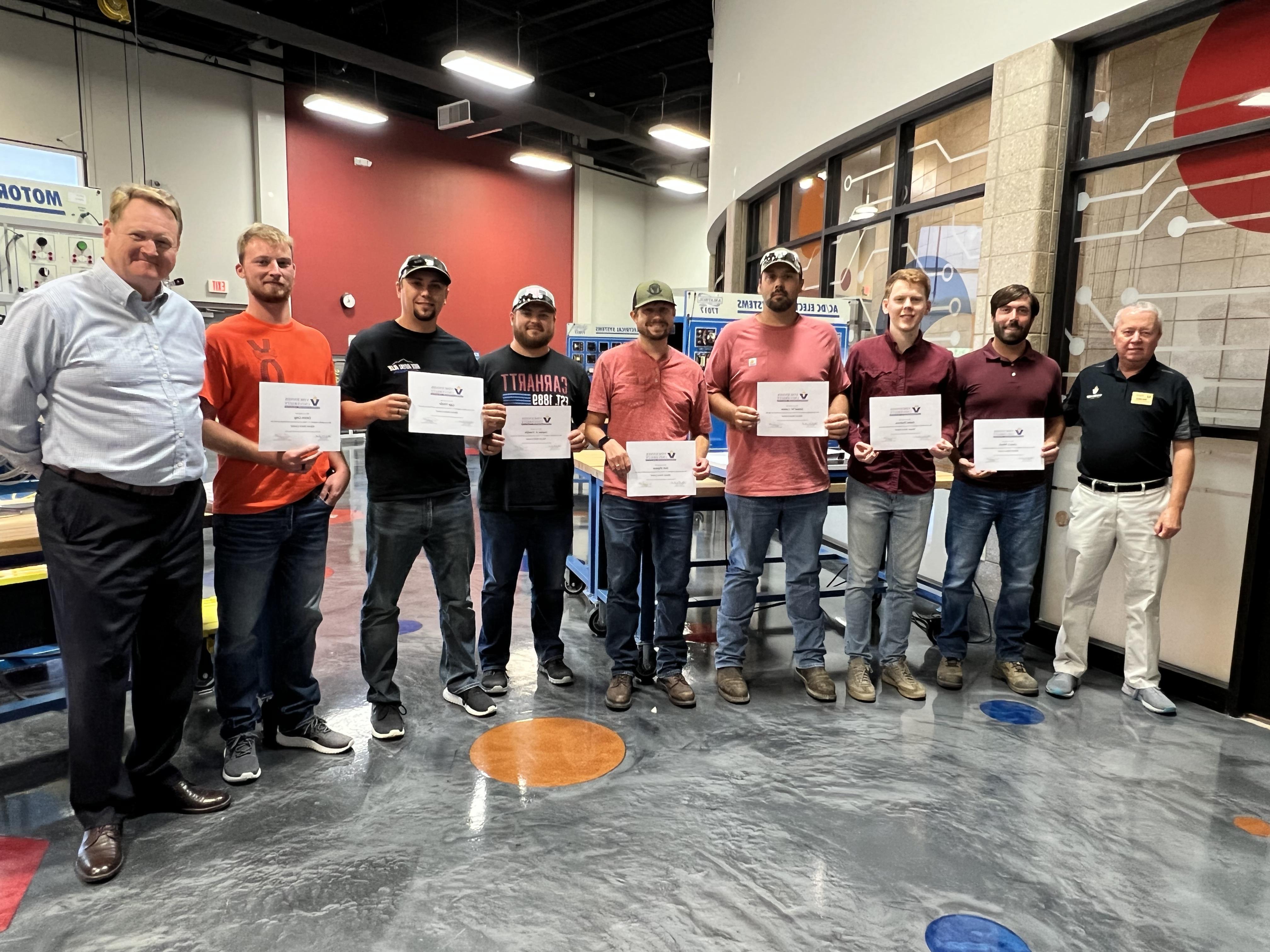 Crane Army Ammunition Activity (CAAA) employees completed a five-day hands-on training course at Vincennes University in Electrical Motor Control Systems on Monday, June 27, 2022.